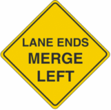 Lane Ends Merge Left