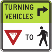 Turning Vehicles Yield to Pedestrians