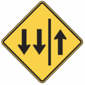 Two-Way Traffic on a Three-Lane Roadway